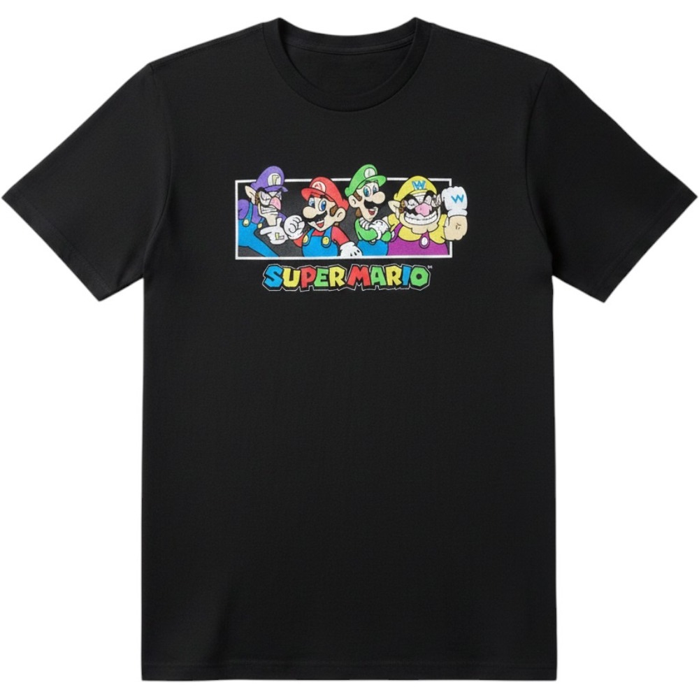 Nintendo Super Mario Brothers Men's 2XL Graphic‎ T-Shirt Black